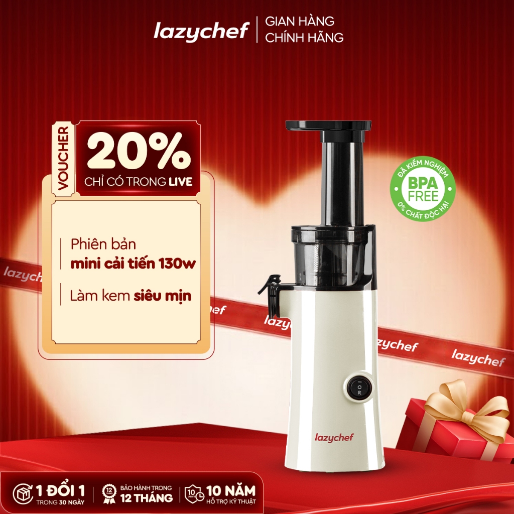 Máy Ép Chậm Lazychef mini 130W  - Máy Ép Trái Cây, Máy Làm Kem Hoa Qủa