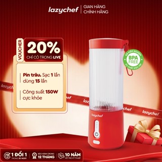Máy Xay Sinh Tố Cầm Tay Đa Năng Không Dây Lazychef 3i﻿n1 450ml, Máy Xay Tích Điện, Xay Đá Bào