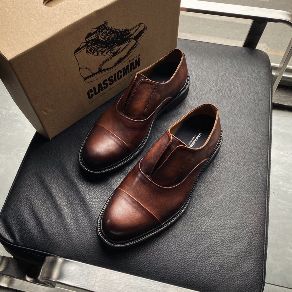 [GIÀY OXFORD] KING OXFORD không dây patina, giày tây công sở hiện đại, giày cưới nam