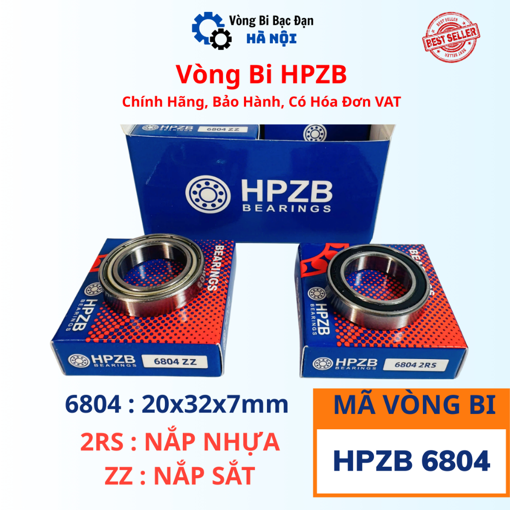 | HPZB CÓ HÓA ĐƠN VAT | Vòng bi HPZB 6804 [ZZ/2RS] Nắp Sắt/Nhựa-Bạc Đạn 6804 CHÍNH HÃNG