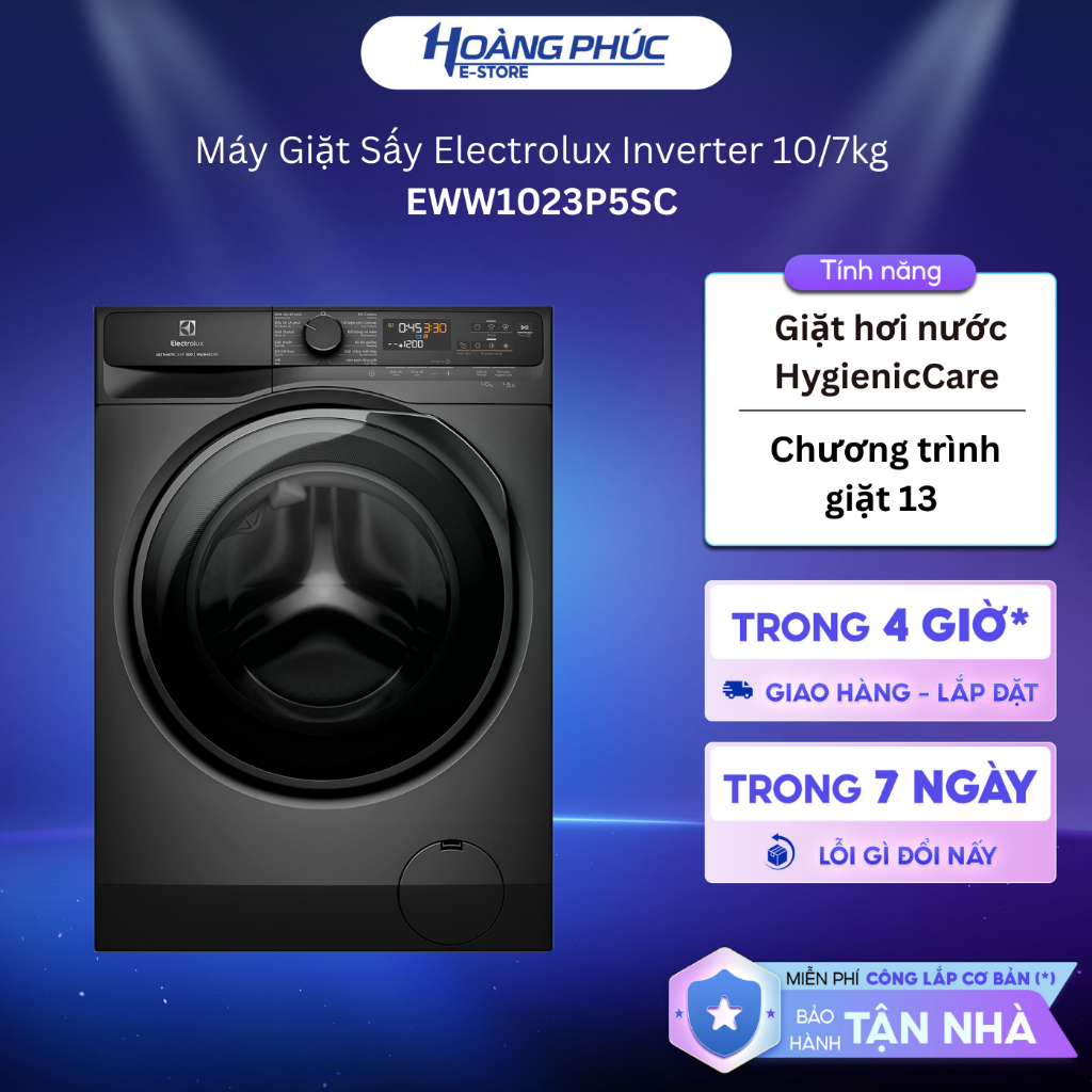 Máy Giặt Sấy Electrolux Inverter 10/7kg EWW1023P5SC - 11/7 Kg EWW1123P5WC {Ship HCM 0Đ}