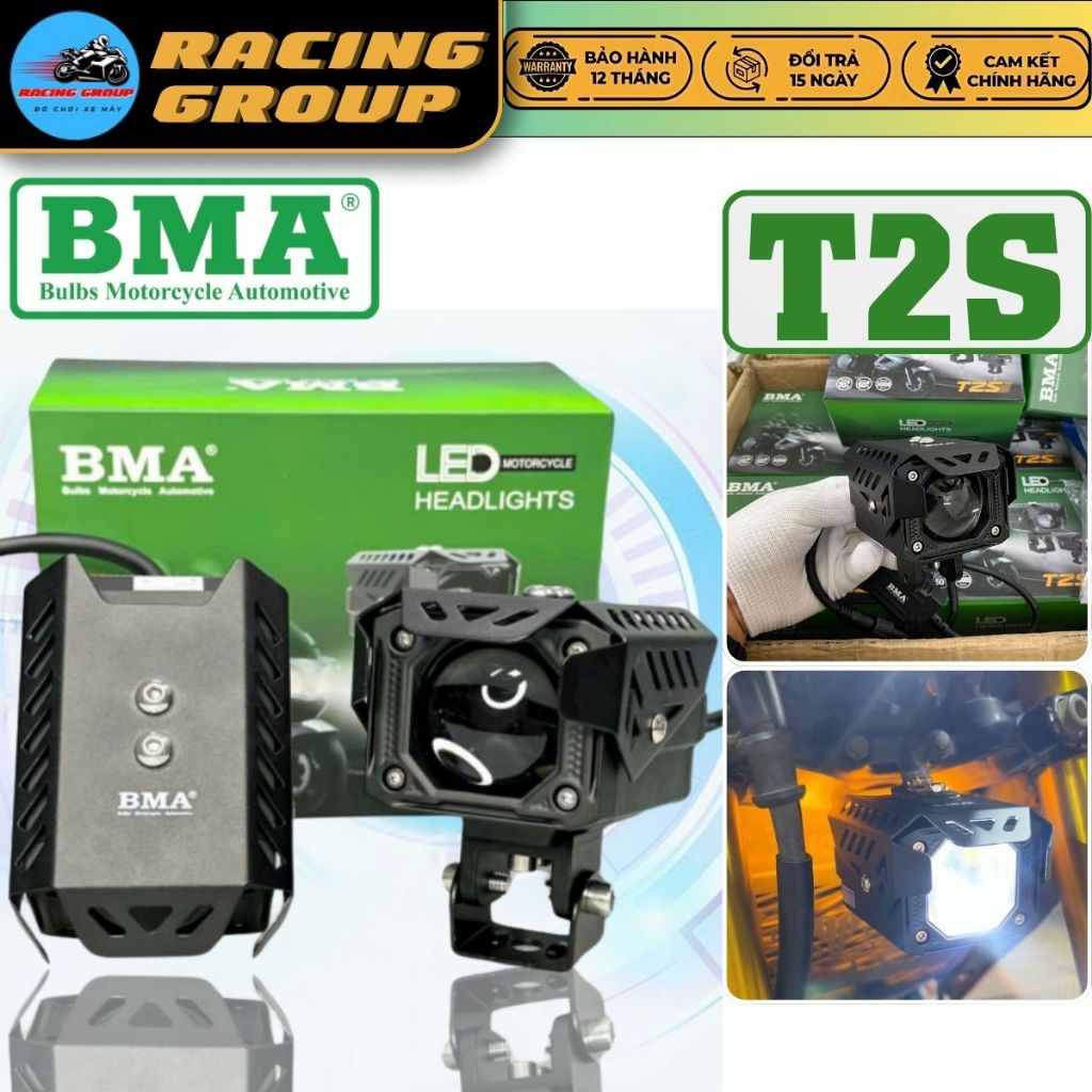 Đèn Trợ Sáng Bi Cầu BMA T2S Công Suất 50W Có 2 Phiên Bản Nhiệt Màu, Chống Nước Tốt - Bảo Hành 1 Năm