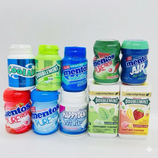 Kẹo cao su sing-gum Doublemint, Cool Air, Mentos Hương Bạc Hà Hũ 58,4g