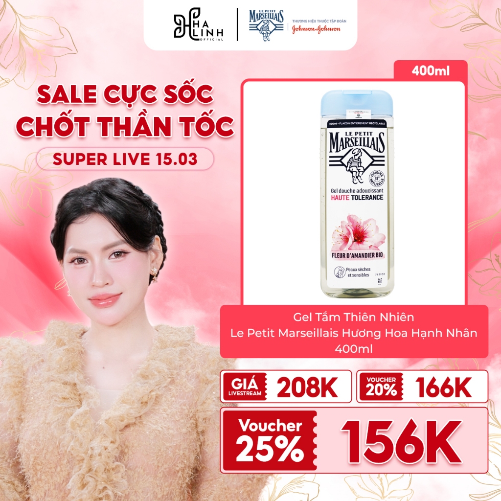 [VHL x Le Petit Marseillais] Gel Tắm Thiên Nhiên 98% Le Petit Marseillais Hương Hoa Hạnh Nhân 400ml 