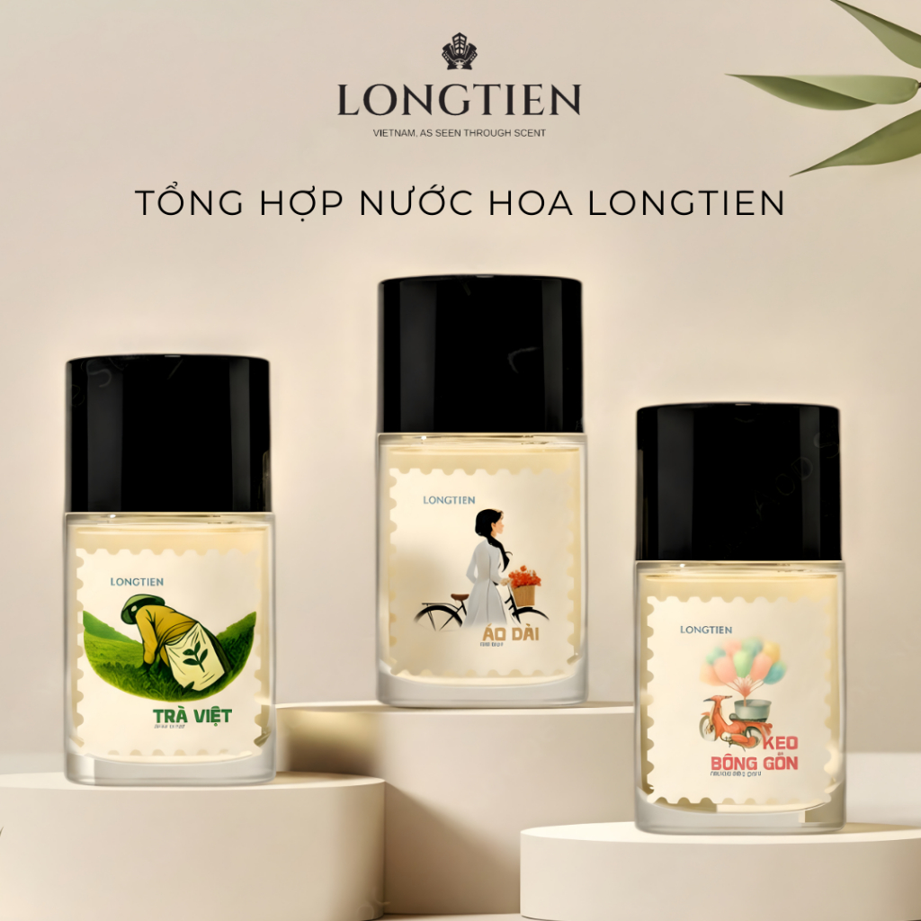 [BLANC] [Hỏa Tốc HCM] Tổng hợp BST Nước hoa unisex LONGTIEN 50ML Trà Việt, Áo Dài, Kẹo Bông Gòn
