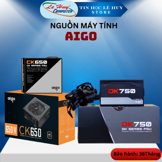 Nguồn Máy Tính AIGO CK650 650W/ DK750 750W Non Modular - Hàng Chính Hãng