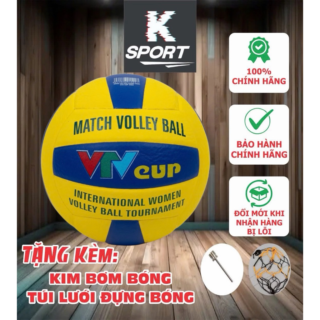 Bóng Chuyền VTV CUP - Chính Hãng GERU SPORT (tặng kèm kim bơm bóng và túi lưới)