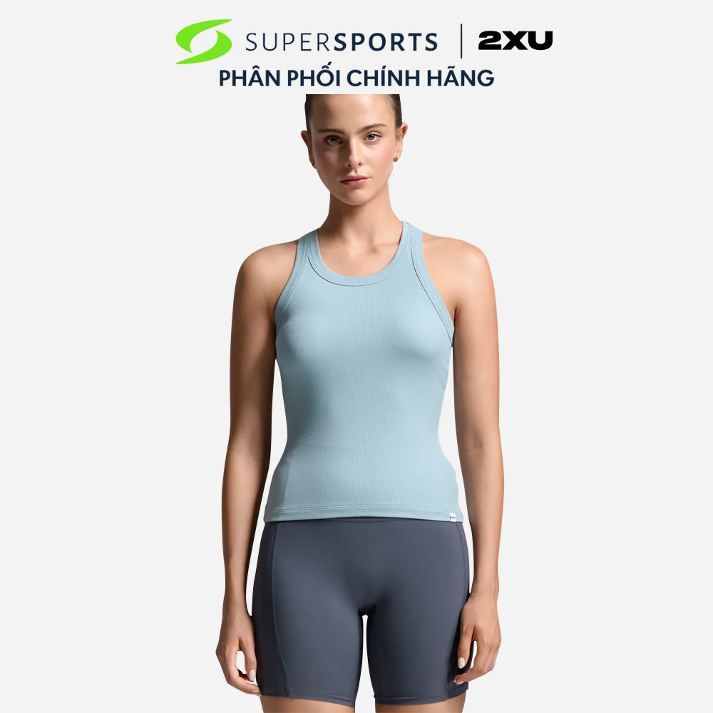 Áo Ba Lỗ Nữ 2XU Fluid Ribbed - WR7412a-CMB/WHT