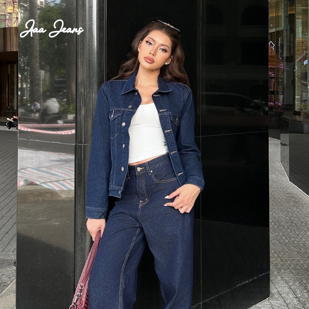 Aaa Jeans - Áo Khoác Jean Nữ Cao Cấp Màu Indigo