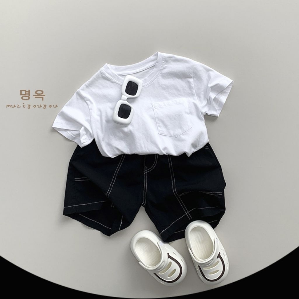 [Q023] Quần short chỉ nổi style Hàn - Form Unisex cho bé trai bé gái