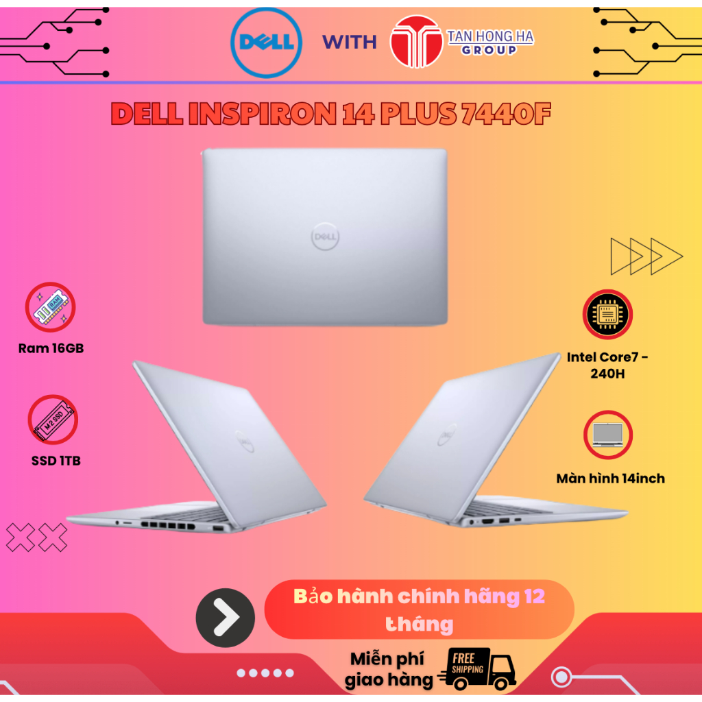 Dell Inspiron 14 Plus 7440F (Core7 - 240H | 16GB | SSD 1TB | 14" 2.5K 120Hz) Laptop Cao Cấp