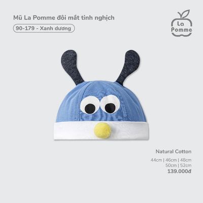 Mũ La Pomme đôi mắt tinh nghịch - Sợi Natural Cotton thoáng mát – Bé trai - 44cm/46cm/48cm/50cm/52cm