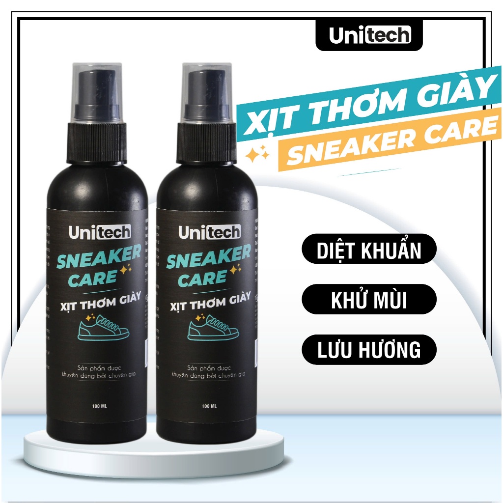 Xịt Thơm Giày Unitech, Sneaker Care 100mL thương hiệu Unitech – Công nghệ khử mùi diệt khuẩn nano, k