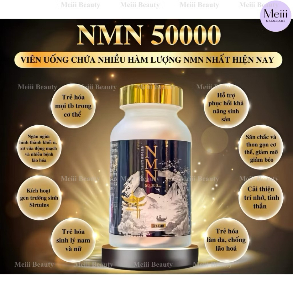 [Hàng Auth] Viên uống NMN 50000mg nội địa Nhật Bản giúp đẹp da, tăng cường sức khoẻ - Hộp 120v