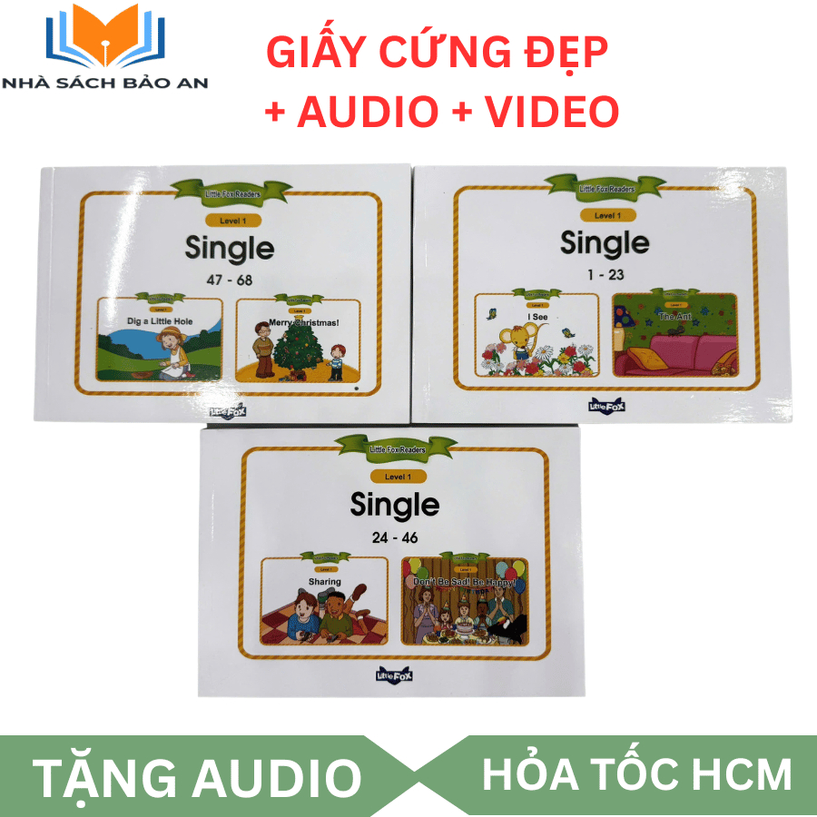 Little fox Single stories Level 1- Trọn bộ 3 quyển + File MP3+ video giấy bóng cứng đẹp