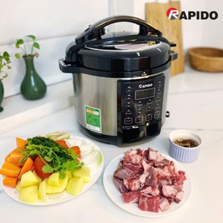 Nồi áp suất điện tử Rapido 900D1 dung tích 6L lòng nồi inox bảo hành 12 tháng