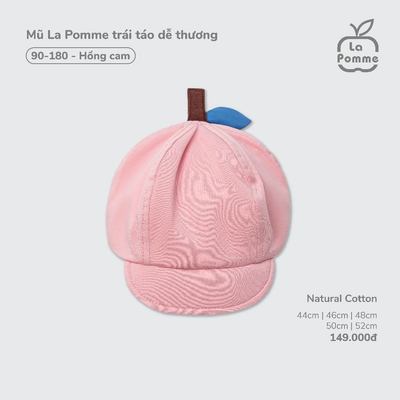 Mũ La Pomme trái táo dễ thương - Sợi Natural Cotton thoáng mát – Bé gái - 44cm/46cm/48cm/50cm/52cm