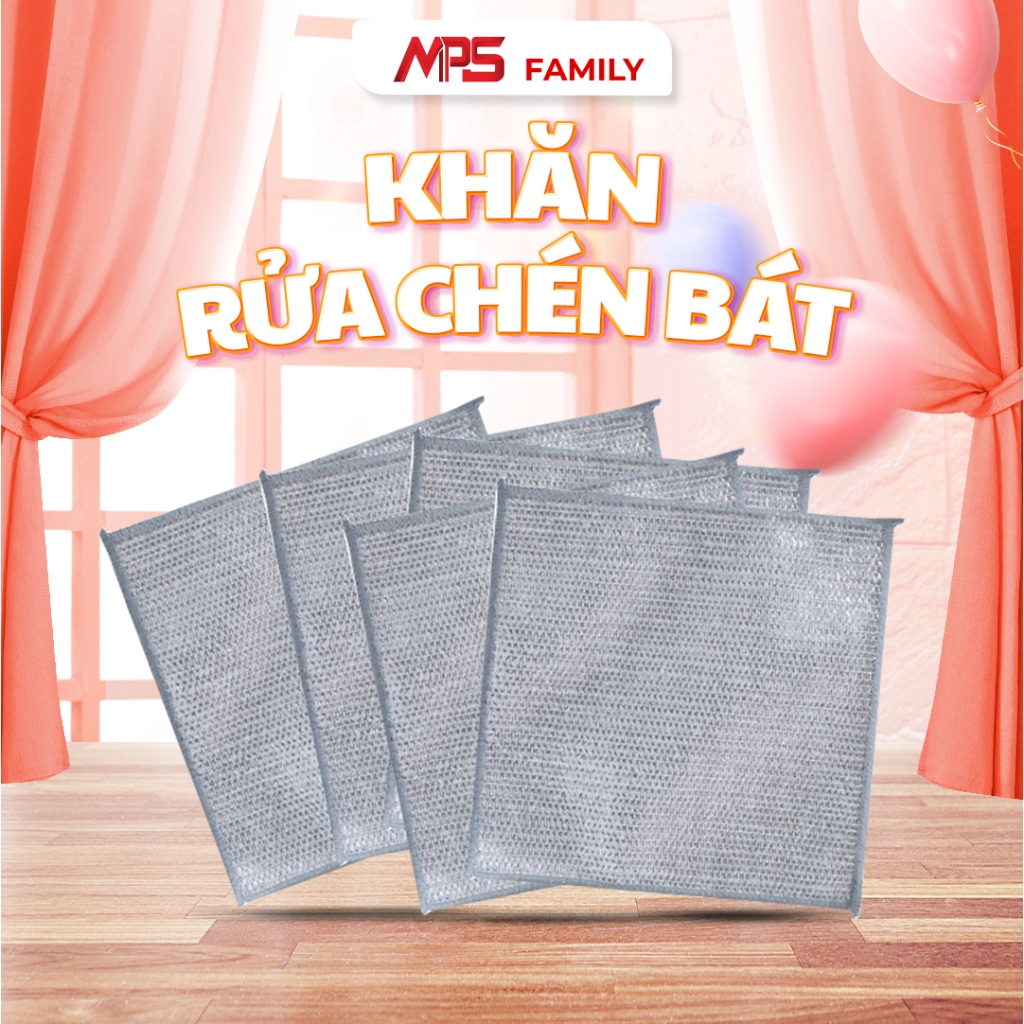 Khăn Rửa Chén Dây Kim Loại Đa Năng Chà Bồn Rửa Bát - Cọ Rửa Xoong Nồi Không Mài Mòn - MPS Việt Nam -