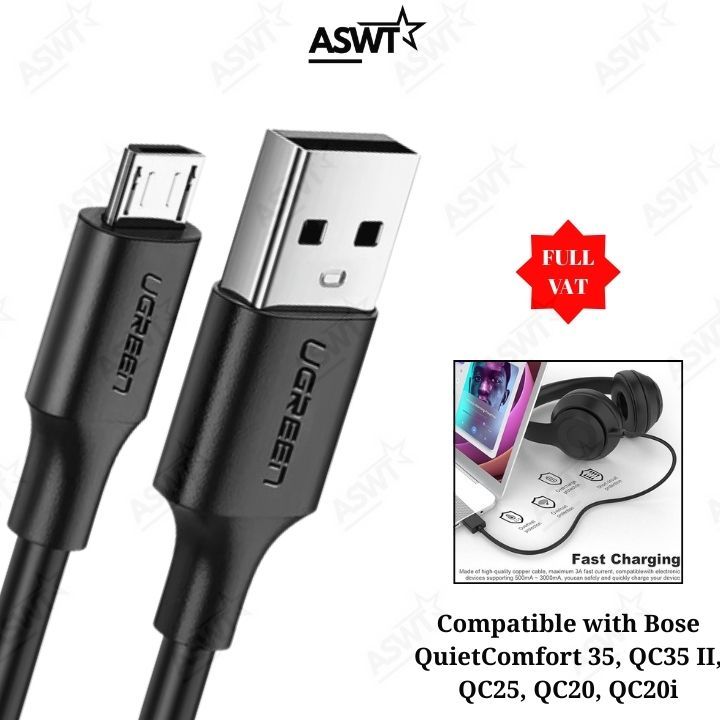 Dây cáp sạc tai nghe bluetooth Bose QuietComfort 35, QC35 II, QC25, QC20, QC20i xịn sạc nhanh an toà