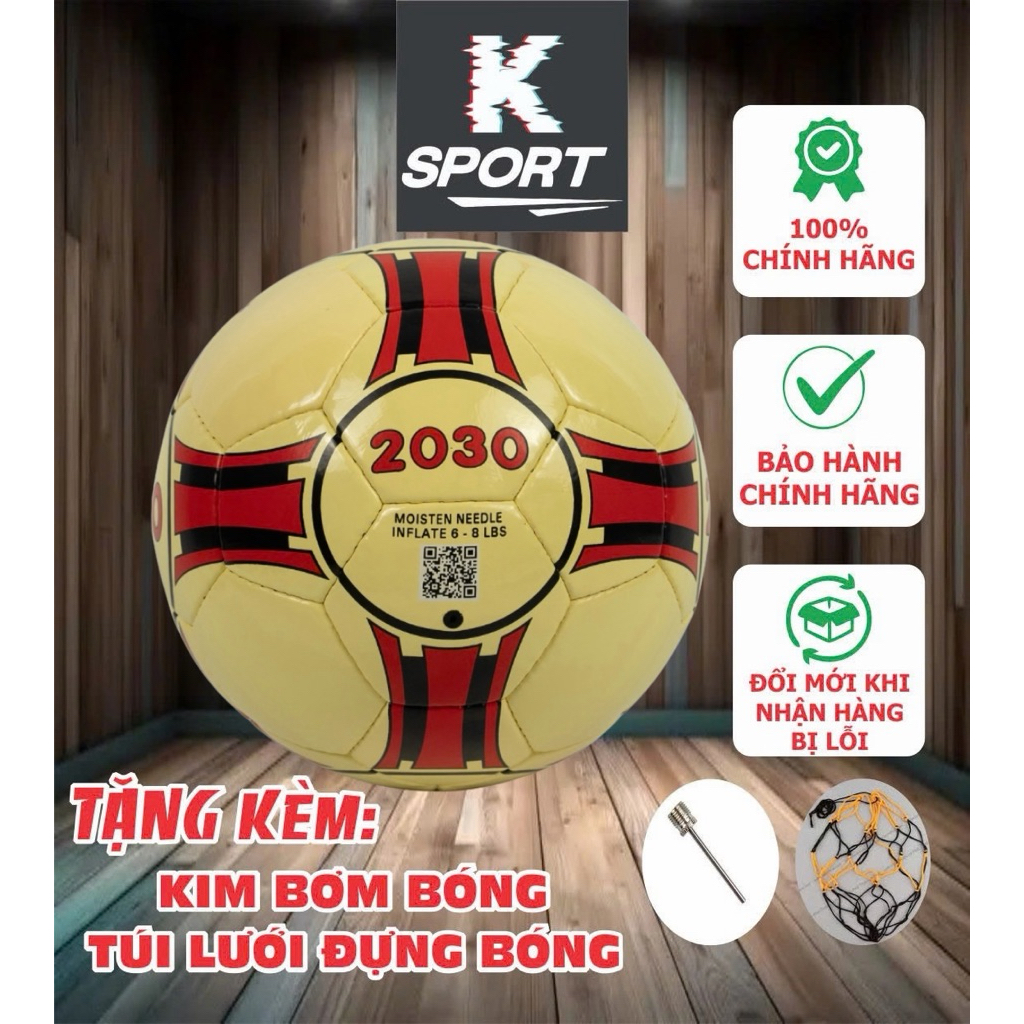 Quả Bóng Khâu Futsal 2030 Chính Hãng GERU SPORT (Vàng-Đỏ)