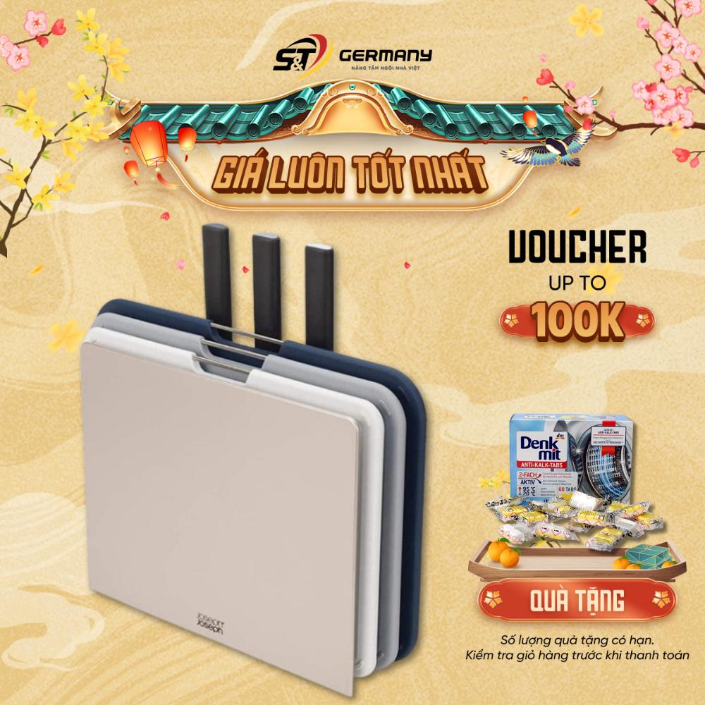 Bộ Thớt Kèm Dao Joseph Joseph 60194 (3 thớt, 3 dao)  Sang Trọng Tiện Lợi Nhà Bếp GermanySnT HCM 1200