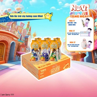 [CÓ QUÀ HĐ 399K] Thùng 48 Chai Sữa Lắc Trái Cây NuVi Hương Cam 80ml