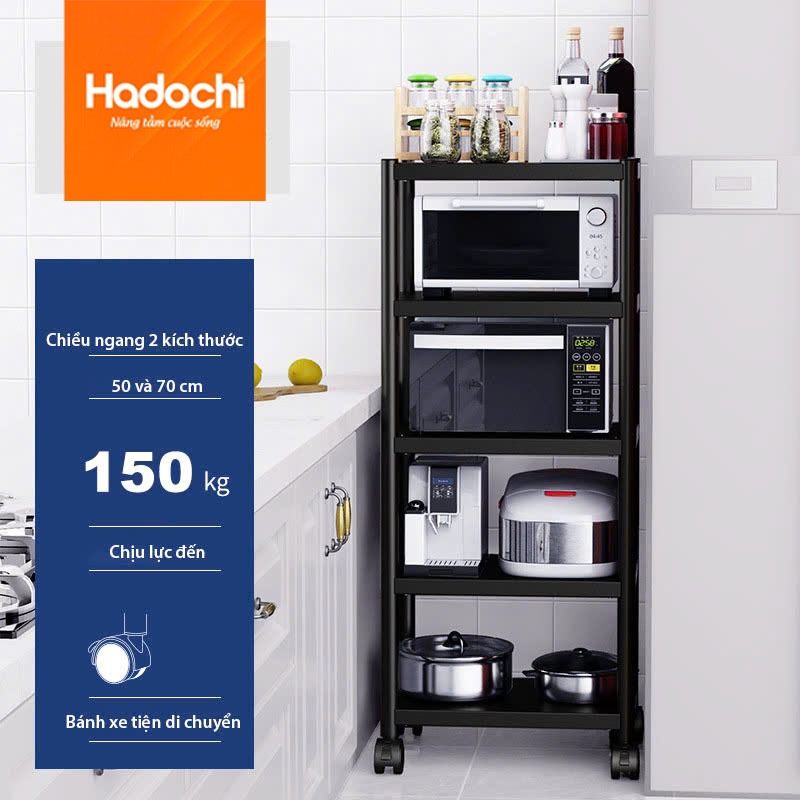 Kệ Để Đồ nhà bếp Kệ Để Đồ đa năng,Kệ để lò vi sóng kệ thép carbon sơn tĩnh điện có bánh xe di chuyển