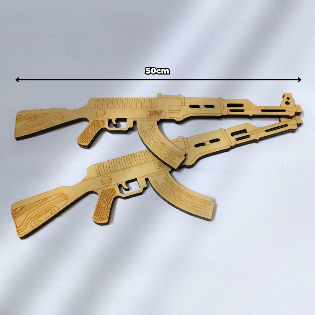 Mô hình súng gỗ AK47 50cm - mẫu súng dành cho các bé vui chơi hoạt động 30/4-1/5