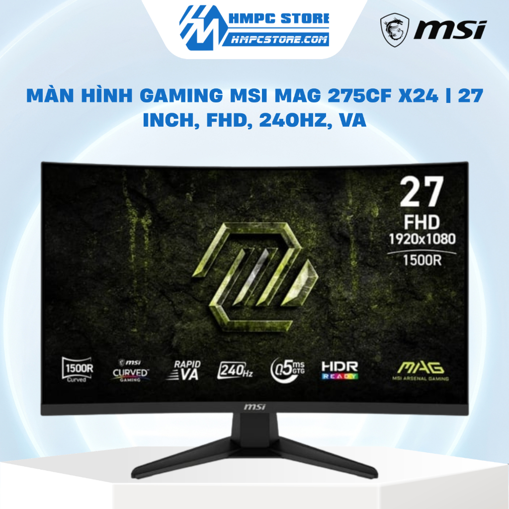 Màn hình Gaming MSI MAG 275CF X24 | 27 inch, FHD, 240Hz, VA - BH 36 tháng