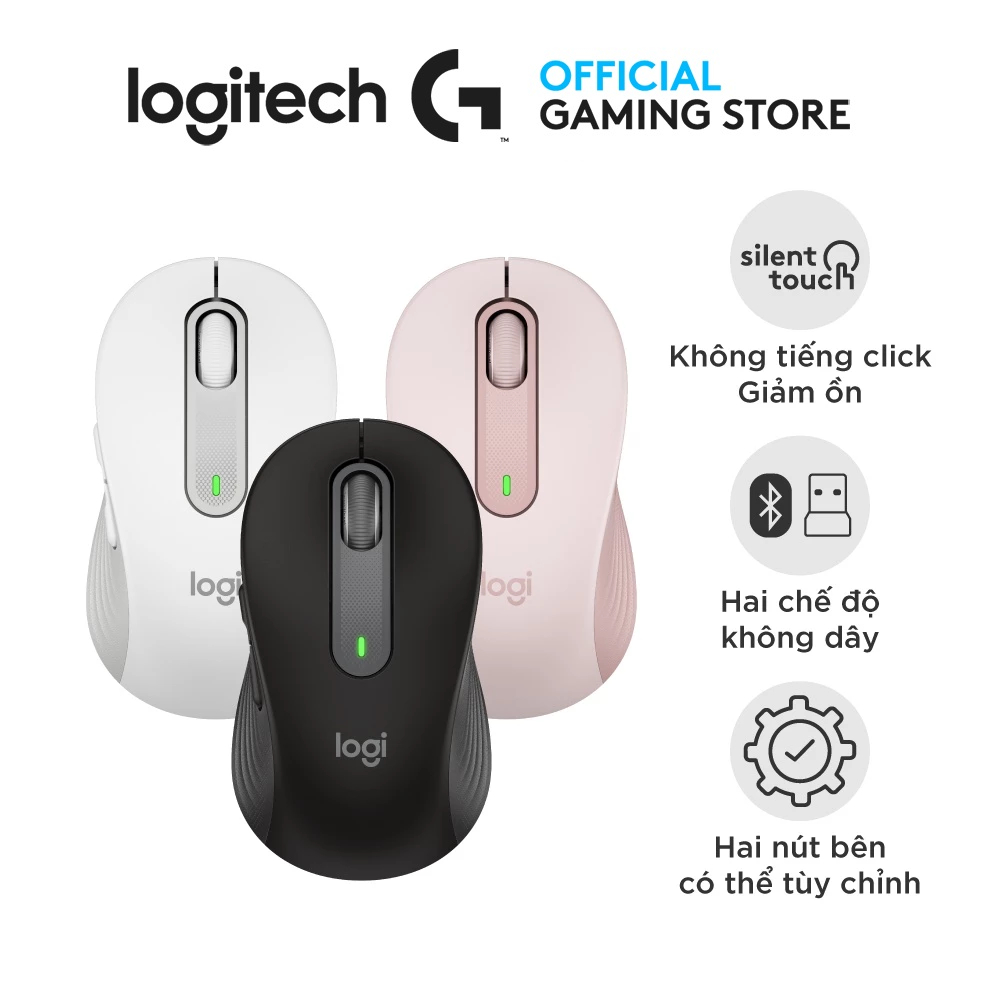 Logitech Signature M650 Wireless Mouse - Silent Clicks, Customisable Side Buttons, Bluetooth