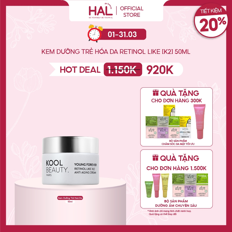 Kem Dưỡng Trẻ Hóa Da Kool Beauty Retinol Like K2 Retinol Like [K2] Anti-Aging Cream 50ml | HAL de Be