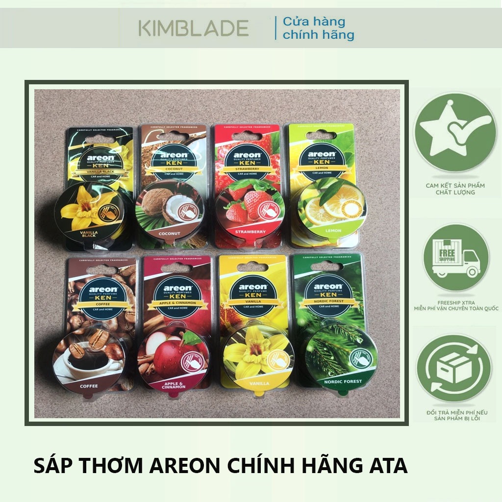 Sáp Thơm ô Tô AREON Có Tem Chống Giả CHÍNH HÃNG Nước Hoa ô Tô AREON Sáp Thơm AREON Khử Mùi Xe Hơi Ca
