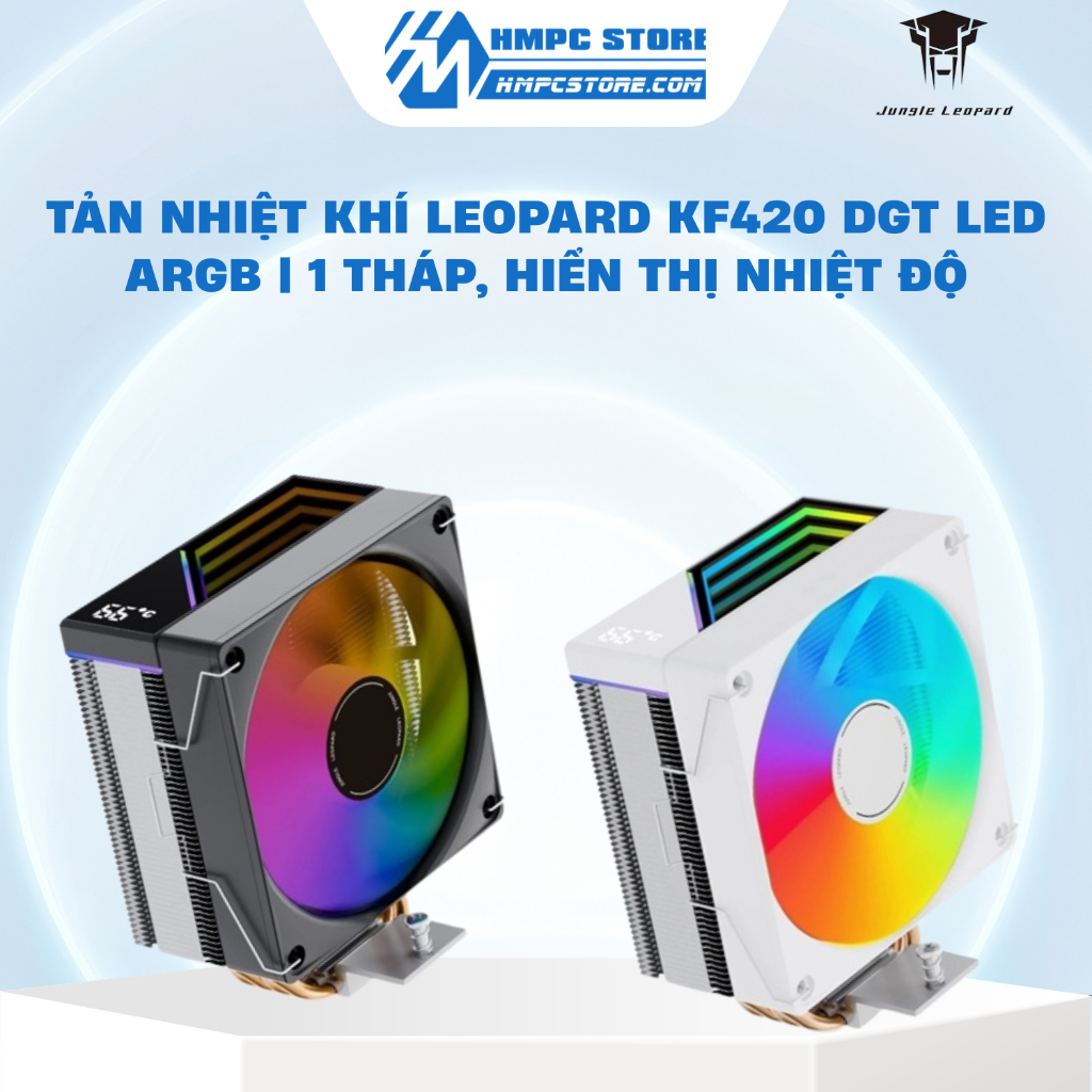 Tản nhiệt khí Leopard KF420E Digital LED ARGB | Hiển thị nhiệt độ - BH 12 tháng