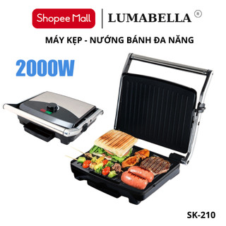 Máy kẹp nướng bánh mì ép bánh sandwich Lumabella SK-210 công suất cao 2000W rán trứng, nướng thịt CHỐNG DÍNH đa năng