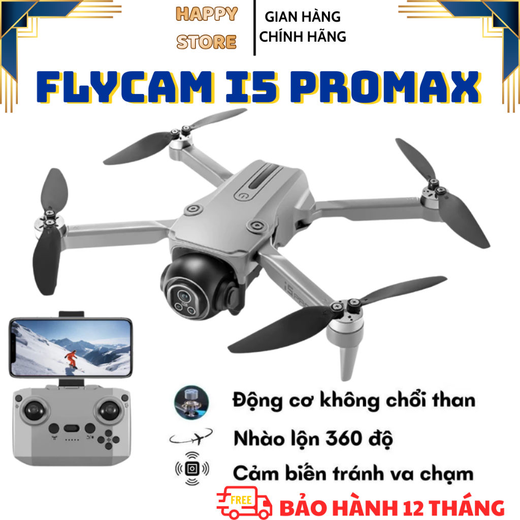 Flycam I5 Pro, Máy bay điều khiển từ xa, nhỏ gọn, camera sắc nét, Drone mini, Flycam giá rẻ