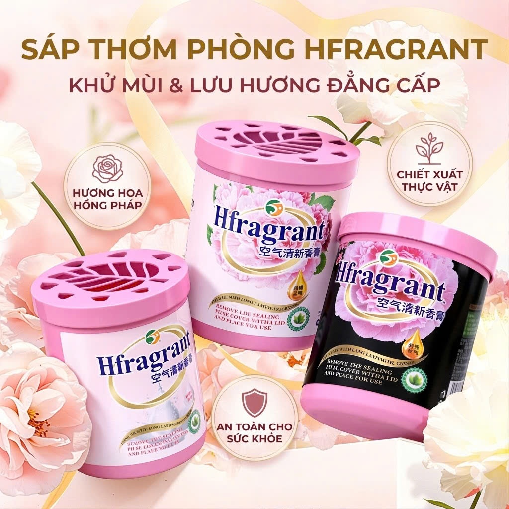 Sáp Thơm Lọ Tỏa Hương Khử Mùi Phòng Ngủ, Toilet, Hương Dịu Nhẹ, Tự Nhiên, An Toàn Cho Sức Khỏe, Lưu Hương 90 Ngày