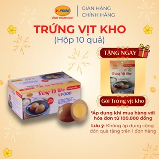 Trứng vịt kho V.Food Hộp 10 quả ăn liền thơm bùi
