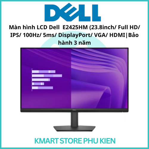 Màn hình LCD Dell  E2425HM |23.8inch | Full HD | IPS | 100Hz | 5ms |  DisplayPort | VGA | HDMI | Bảo