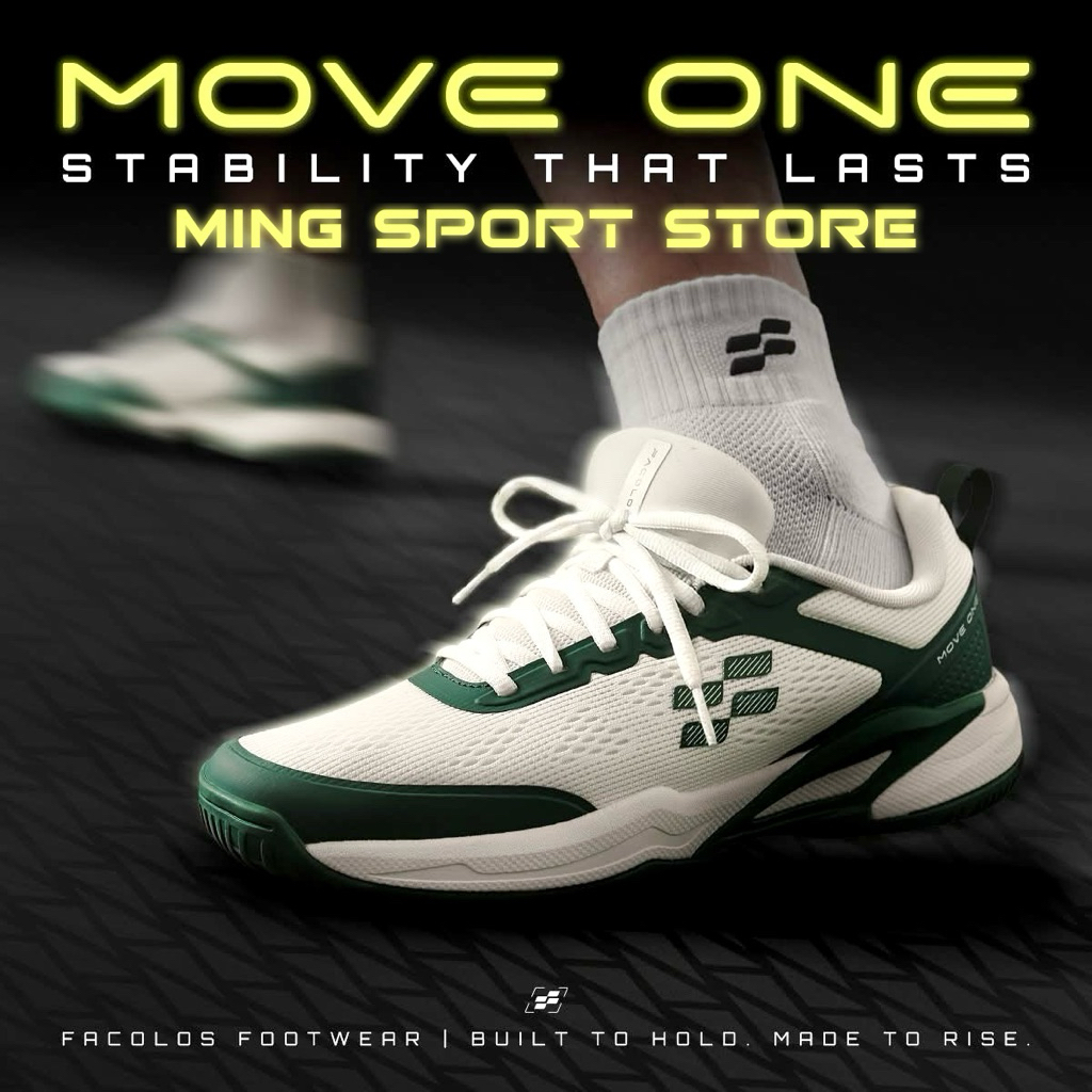 Giày Pickleball Facolos Move One Chính Hãng - Đế Cao Su RB Chống Lật, Giảm Chấn Bảo Vệ Khớp Gố