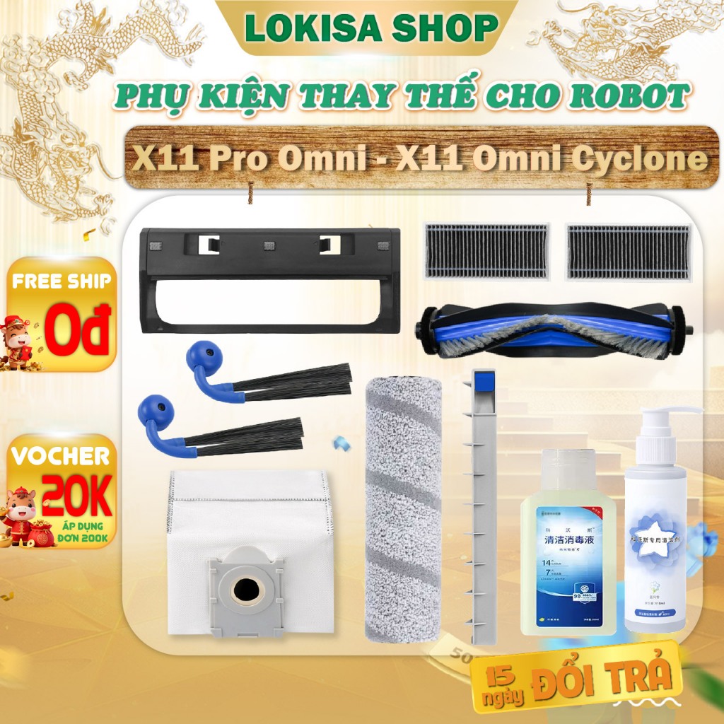 Phụ kiện robot hút bụi X11 Pro Omni / X11 Omni Cyclone- Phụ kiện robot hút bụi lau nhà chất lượng De