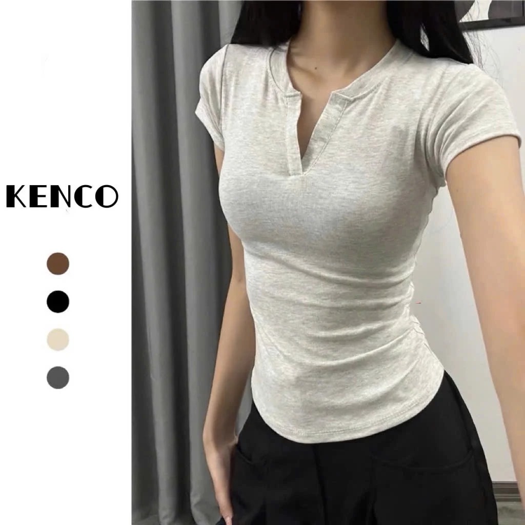 [Peinn] Áo thun cổ trụ tàu ôm body cotton  E44 Kenco Clothing Sài Gòn M305