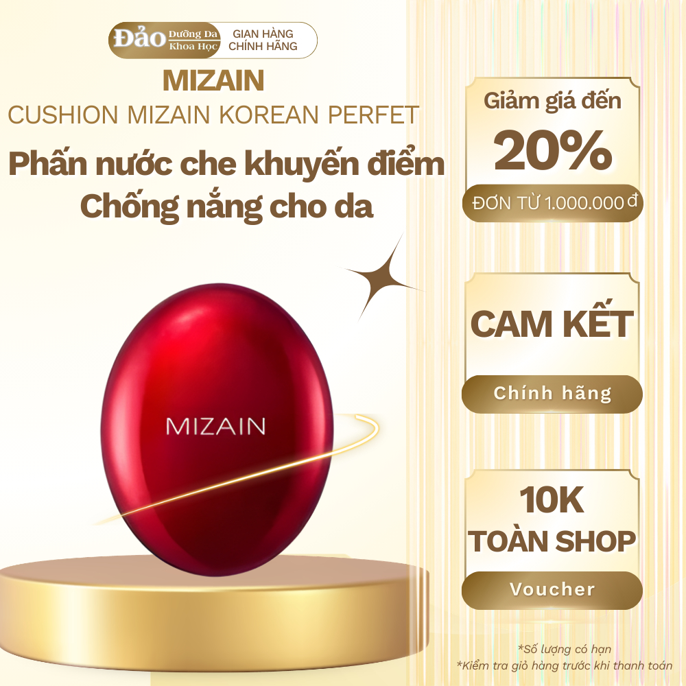 Phấn nước Mizain Korean Perfect Micro Cover SPF50+ PA+++ che phủ tốt lỗ chân lông, lớp nền mịn nhẹ