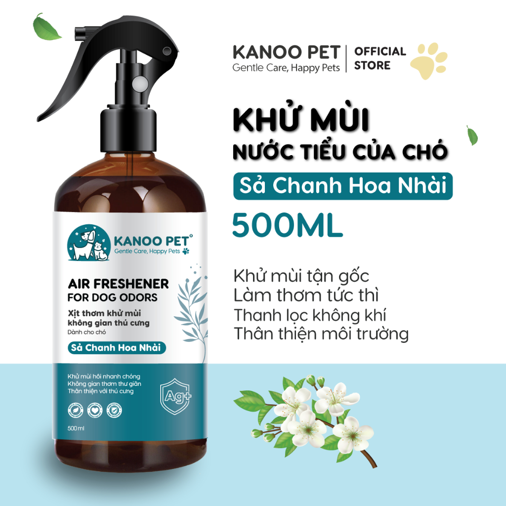 Xịt khử mùi nước tiểu của chó Kanoo Pet - Sả Chanh Hoa Nhài 500ml
