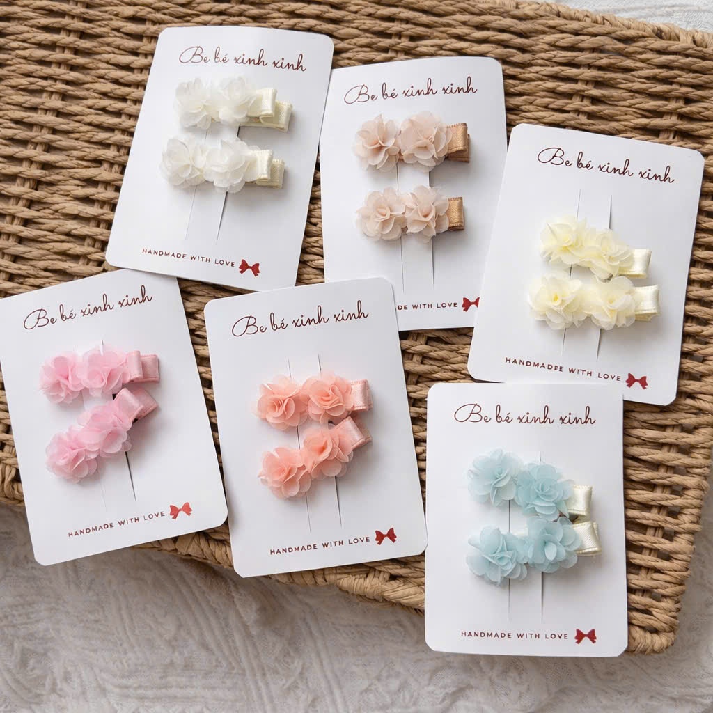 Be bé xinh xinh • [KEP207] Set 2 Kẹp Tóc Hoa Voan Tiny Blossom cho bé Handmade By Bebexinhxinh
