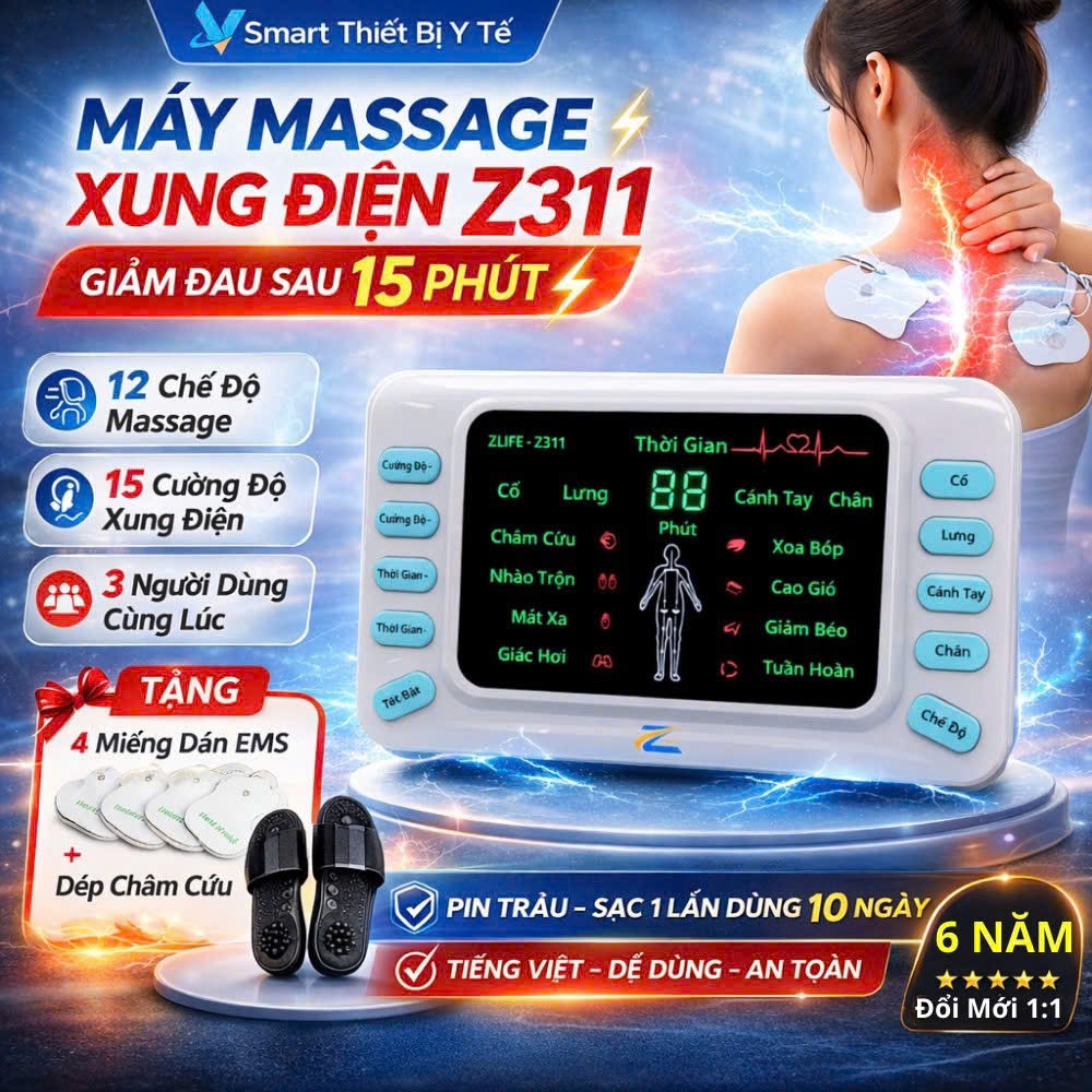 Máy Massage Xung Điện Trị Liệu Vật Lí, Máy Mát Xa Châm Cứu Tiếng Việt Z311 Giảm Nhức Mỏi Toàn Thân