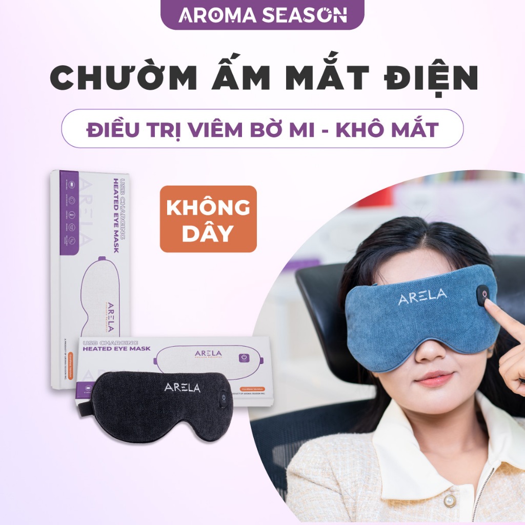 Chườm Ấm Mắt Điện Aroma Season - Không Dây Premium | Hỗ Trợ Điều Trị Khô Mắt, Viêm Bờ Mi, Chắp Lẹo -