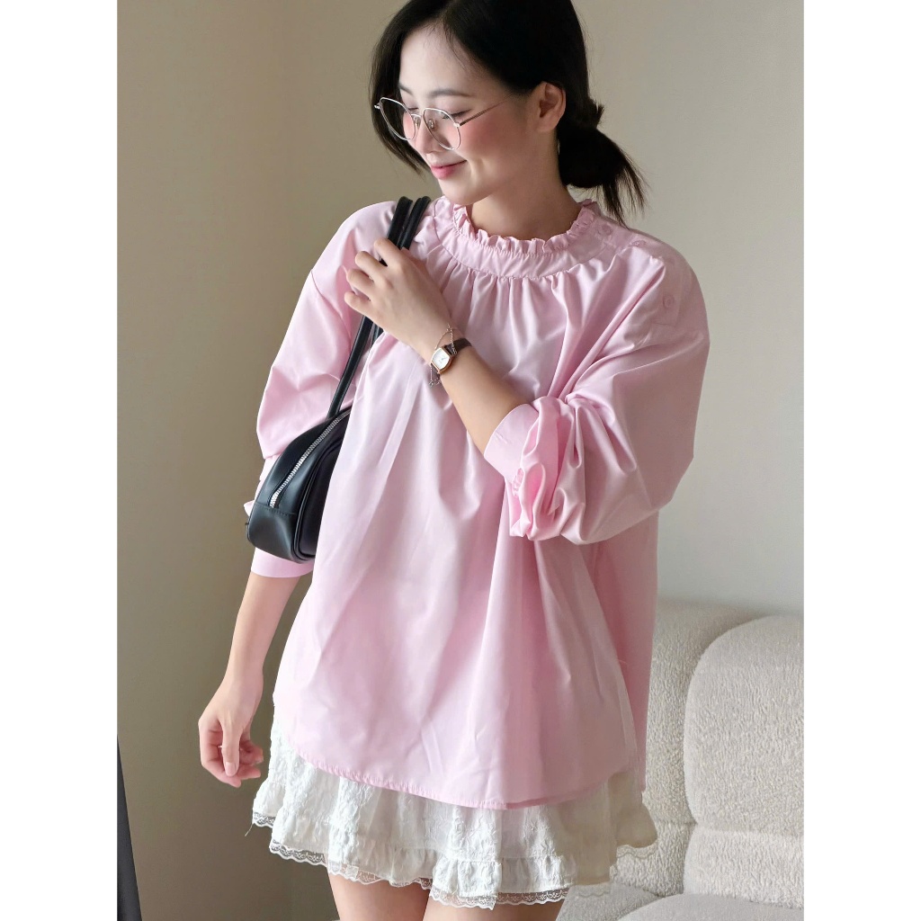 Áo kiểu babydoll cổ điệu dáng rộng Miho House | BigBuy360 - bigbuy360.vn