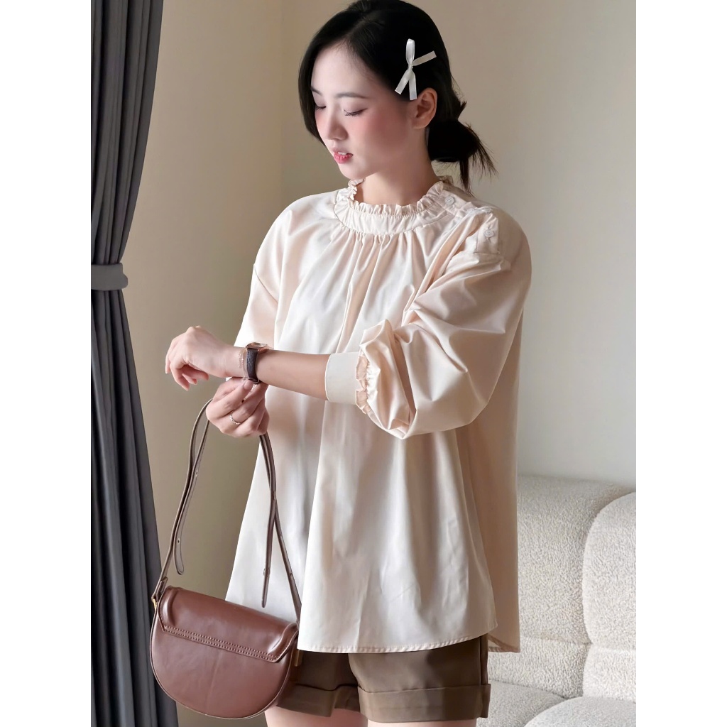 Áo kiểu babydoll cổ điệu dáng rộng Miho House | BigBuy360 - bigbuy360.vn