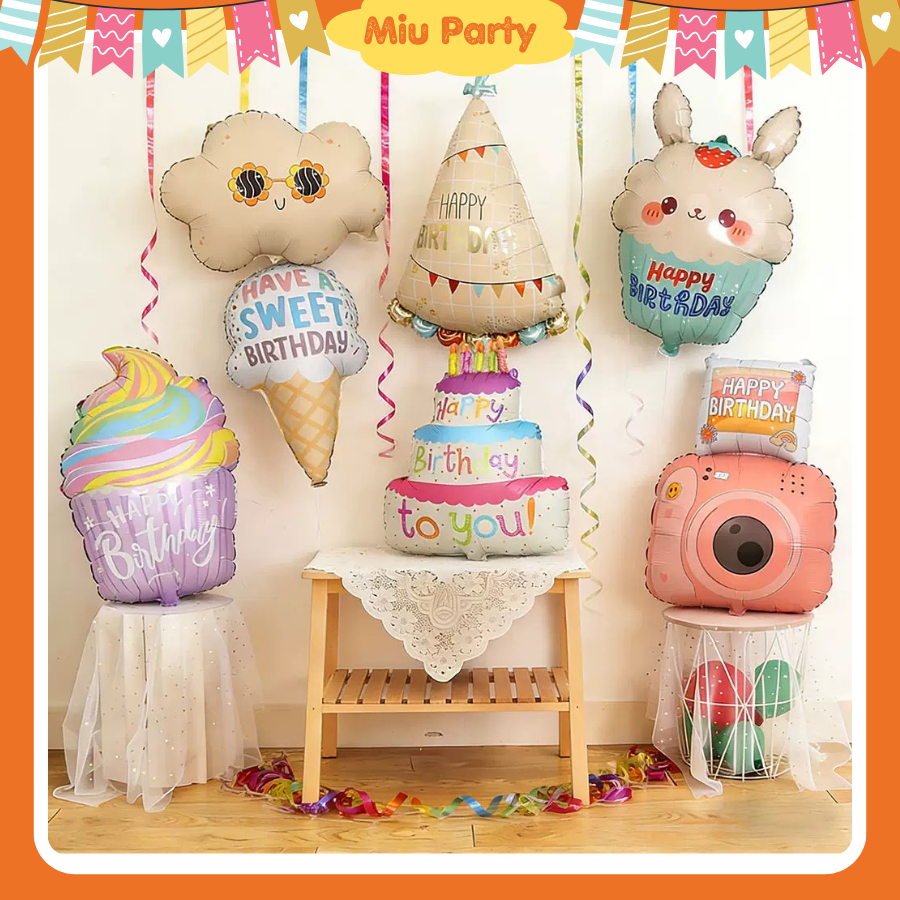 Combo Bóng Sweetie Ngọt Ngào Trang Trí Sinh Nhật Cho Bé - Miu Party
