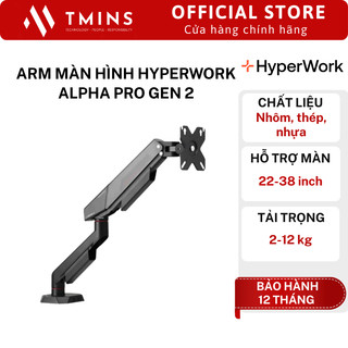 Arm màn hình Hyperwork Alpha Pro Gen 2 Thiết kế gaming, tối giản không gian - Hàng chính hãng